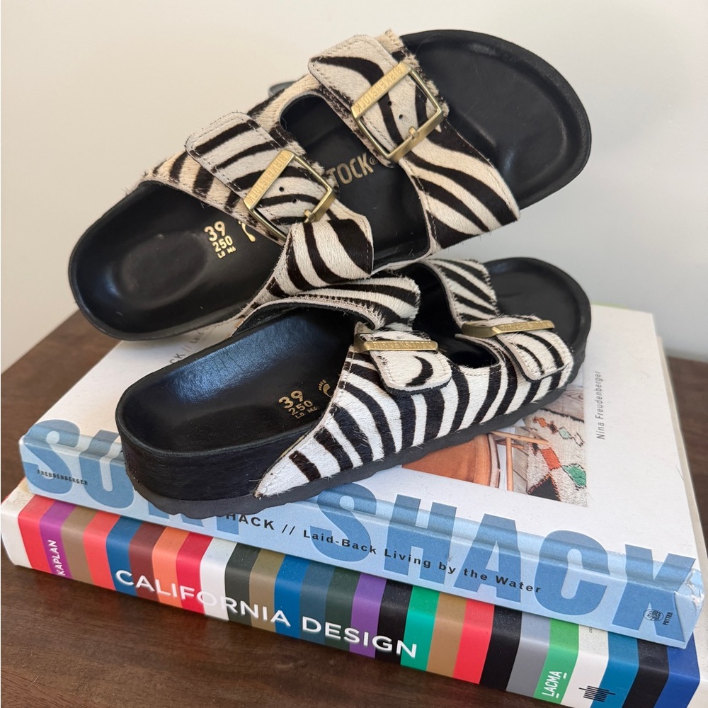Birkenstock Zebra Print Arizona Sandals - Black & White